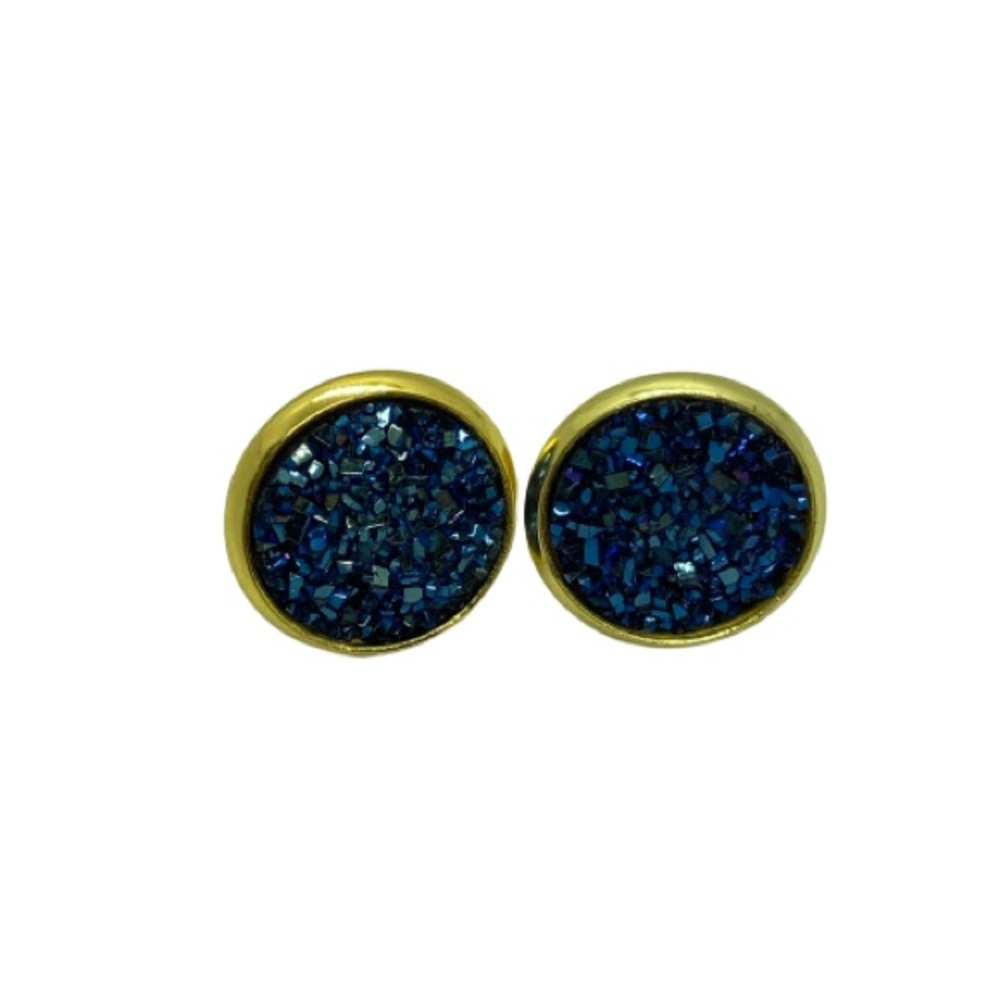 Stainless Steel Resin Druzy Earrings - Picture 2 of 5